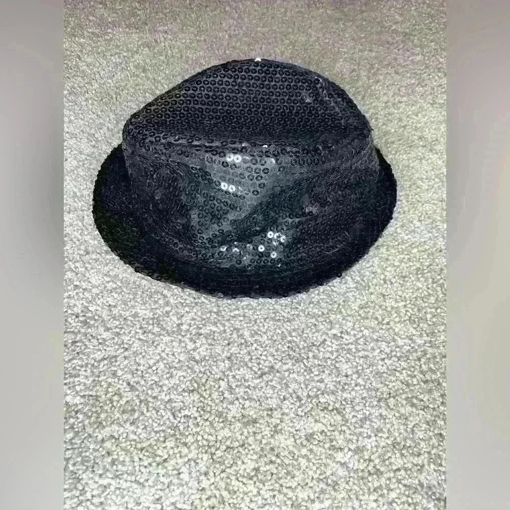 Girls Black Sequin Hat